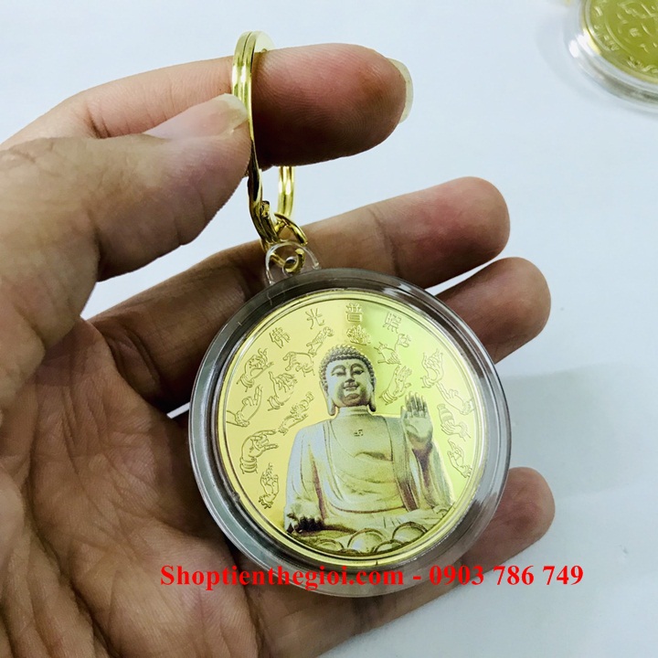 Móc Khóa Xu Phật A Di Đà In Màu - SP005200 